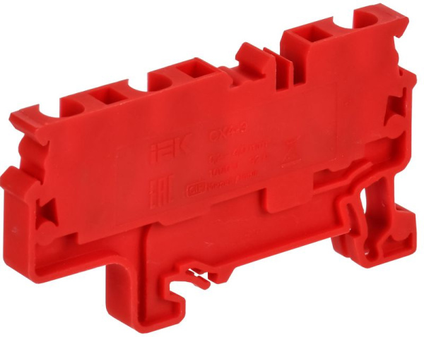Клемма пружинная CX4-3 трехконтактная красн. ARMAFIX IEK AF-CT42-00-3-K04-004