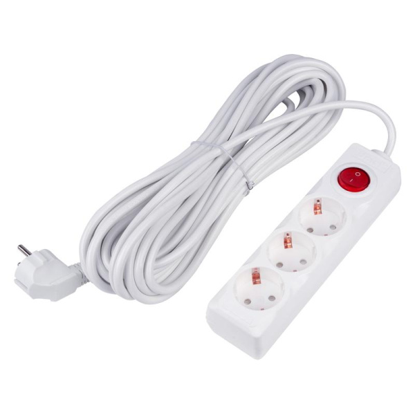 Удлинитель 3х10м с заземл. 16А Ultra S-GCU3-10B WHITE бел. Uniel UL-00010014