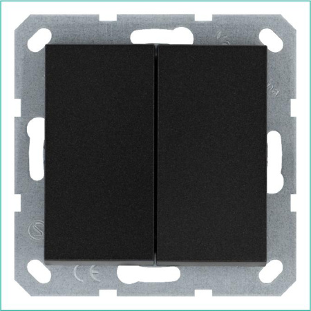 Переключатель проходной 2-кл. 10А IP20 механизм антрацит Jasmart G3022B