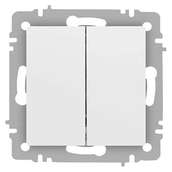 Переключатель 2-кл. СП Accent 6-107-01М 10А IP20 250В AL/CU бел. матов. Intro Б0063556