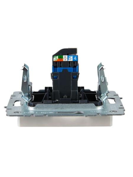 Розетка компьютерная СП RJ45 кат.6 BRITE РК11-БрЖ механизм жемчуж. IEK BR-K10-2-K36