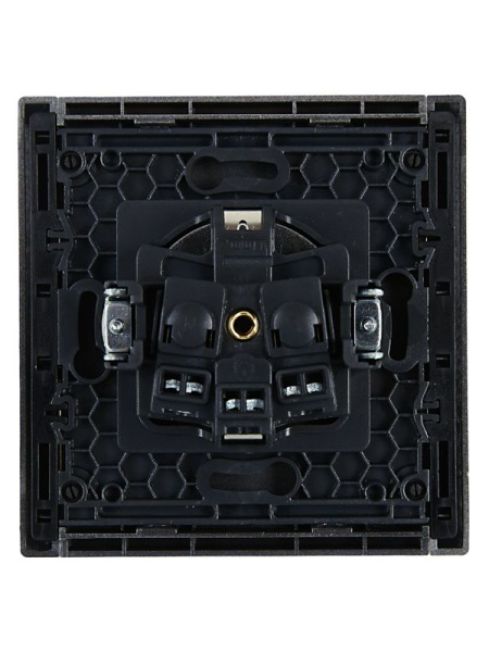 Розетка СП FORTE&PIANO FP515 16А с заземл. защ. шторки винт. крепл. сталь IEK FP-R14-16-K46