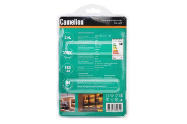 Лента светодиодная DSL-007 2835-60D IP20 3000К (уп.3м) Camelion 15693