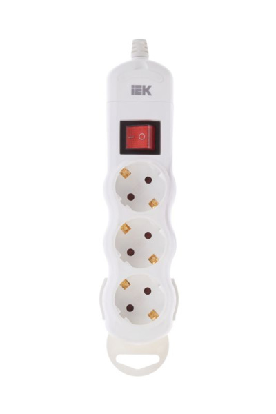 Колодка удлинителя 3-мест. с заземл. с выкл. РПр03В IEK WYP10-D-KP-16-03-ZKS-K01