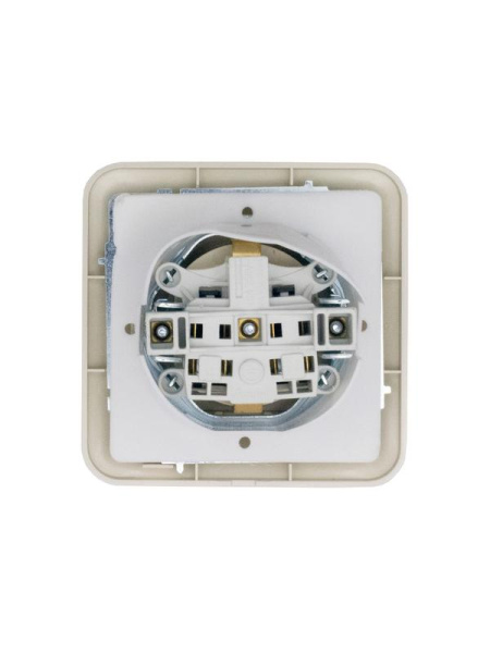 Розетка 1-м СП ASTI 16А IP44 с заземл. с крышкой ПБТ механизм крем. LEZARD 7081-0388-123BIPCH