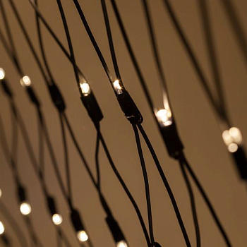 Гирлянда светодиодная "Сеть" 1.5х2м 150LED тепл. бел. IP65 220В бел. мерцание провод черн. каучук (без шнура питания) ERAPS-SK3 Эра Б0051895