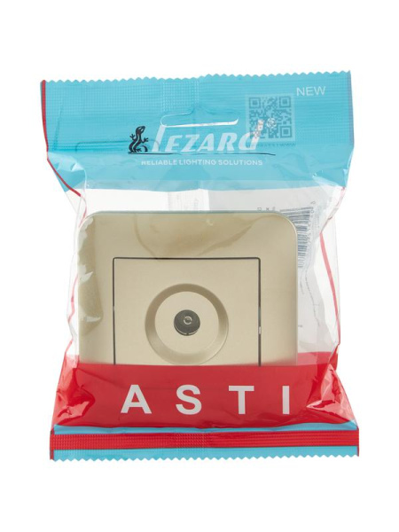 Розетка телевизионная проходная TV СП ASTI IP20 в сборе золото. LEZARD 7081-3636-129