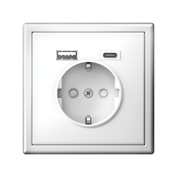 Розетка ArtGallery 16А с 2-мя заряд. устройствами USB A+C 5В/2.4А/3А 2х5В/1.5А механизм лотос SE GAL001332