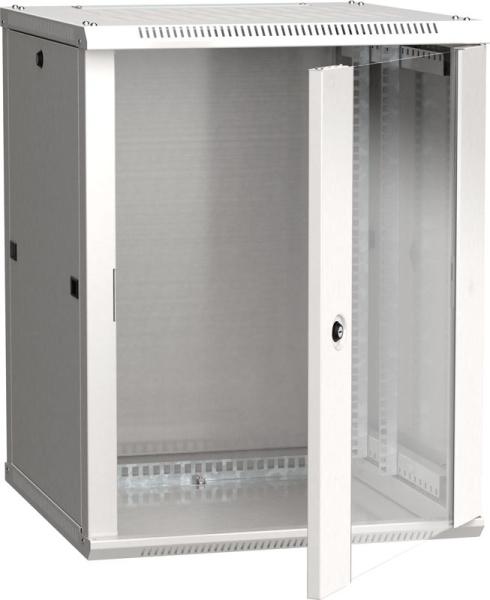 Шкаф 19дюйм LINEA W 15U 600х600мм стекл. дверь RAL7035 ITK LWR3-15U66-GF