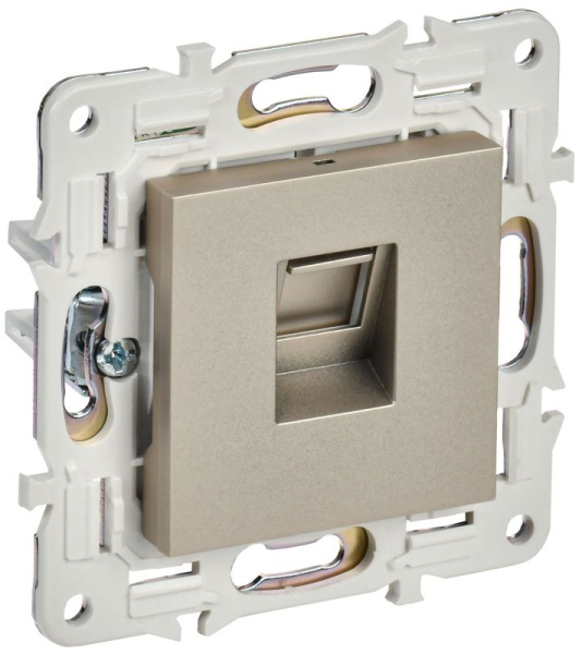 Розетка компьютерная RJ45 кат.5E SKANDY SK-K01Sh шампань IEK SK-K10-1-K37