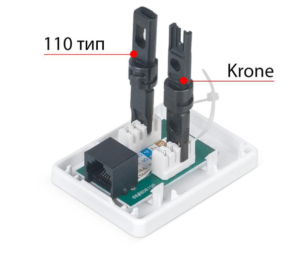 Розетка компьютерная 1-м ОП WS-8P8C-Cat.5e-1 RJ45 кат.5E Dual IDC Cabeus 7246c