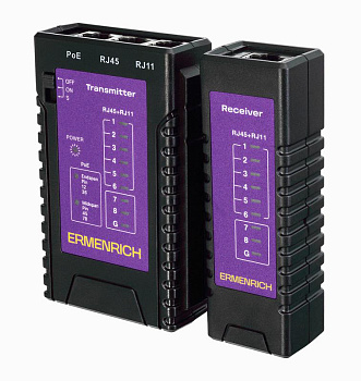 Тестер кабельный NetGeeks NP10 фиолет. Ermenrich 85300