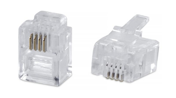 Коннектор телефонный неэкранир. RJ-11/RJ-12 6P4C Cabeus 7012c