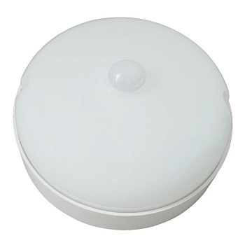 Светильник светодиодный ULW-Q216 12W/6500К SENSOR IP65 WHITE Круг влагозащ. с датчиком движения d135мм корпус бел. Volpe UL-00008488