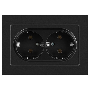 Розетка 2-м СП Accent 6-205-05 16А IP20 250В 2P+E Schuko AL/CU антрацит Intro Б0063494