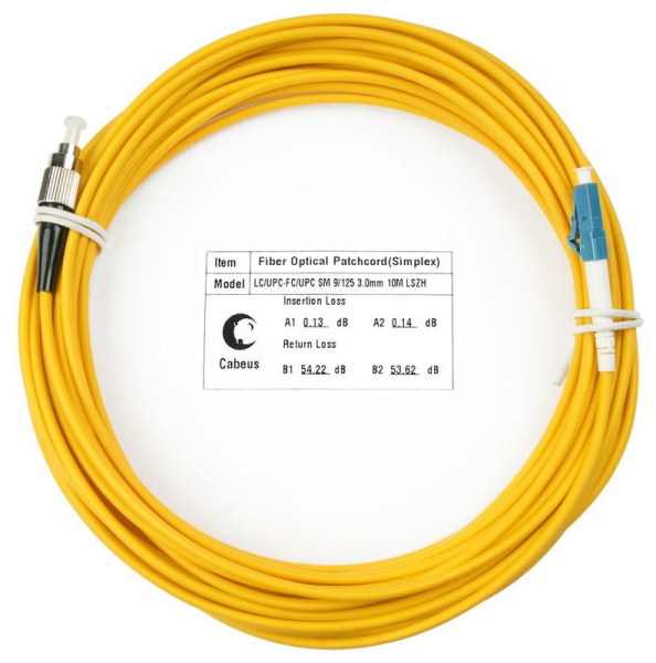 Шнур оптический FOP(S)-9-LC-FC-10M SIMPLEX LC-FC 9/125 SM 10м LSZH Cabeus 7511c