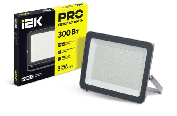 Прожектор светодиодный СДО 07-300 300Вт IP65 6500К 25550лм сер. IEK LPDO701-300-K03