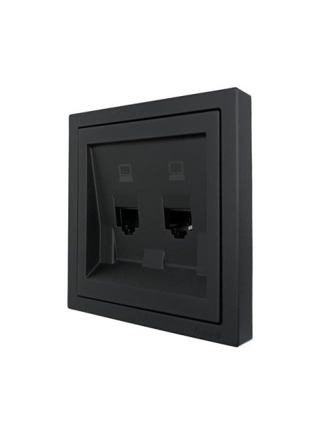 Розетка компьютерная 2-м СП ZIMA IP20 механизм черн. бархат LEZARD 704-4288-141