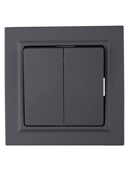 Выключатель 2-кл. СП BRITE ВСР10-2-0-БрГ 10А в сборе графит IEK BR-V20-0-10-K53-F