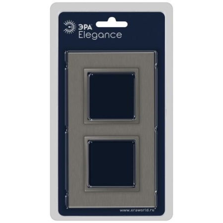 Рамка 2-м Elegance 14-5202-16 метал. титан Эра Б0065843