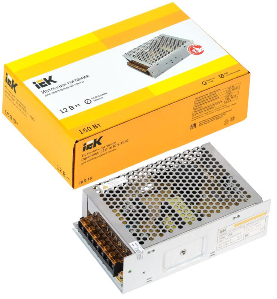 Драйвер LED ИПСН-PRO 5050 150Вт 12В блок-клеммы IP20 IEK LSP1-150-12-20-33-PRO