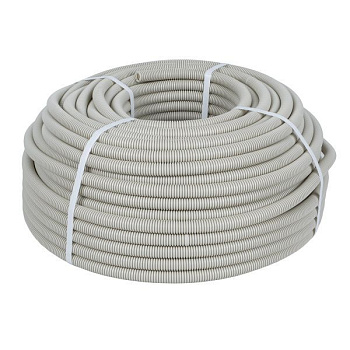 Труба гофрированная ПВХ d40мм с протяжкой сер. (уп.15м) Plast PROxima EKF tg-z-40