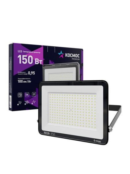 Прожектор светодиодный PREMIUM 150Вт 6500К 15000лм IP65 КОСМОС KOS_PR_LED_150