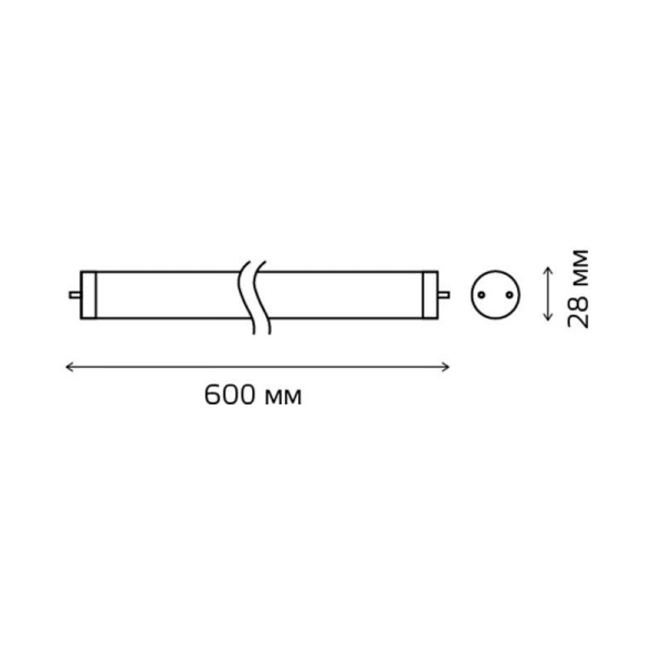 Лампа светодиодная Elementary 10Вт трубчатая 6500К холод. бел. G13 800лм стекло GAUSS 93030