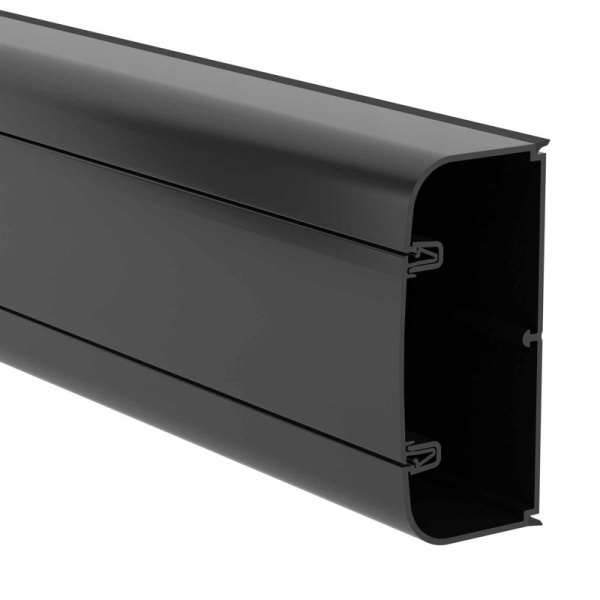 Кабель-канал 90х50 L2000 с фрон. крыш. черн. DKC 09501A