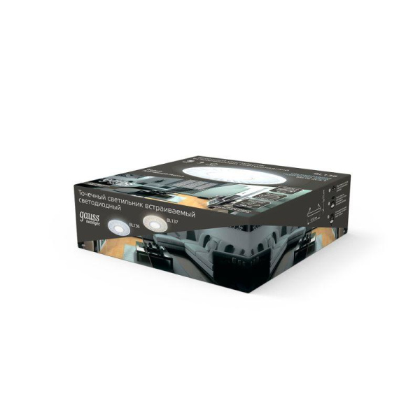 Светильник светодиодный Backlight 3Вт GU5.3 4000К IP20 170-260В ДВО круг GAUSS BL136