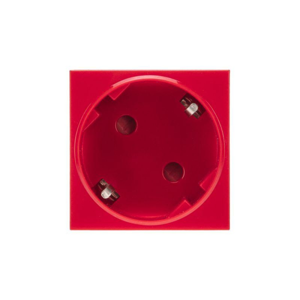 Розетка 16А 45х45 CEE 7/4 2К+3 красн. Rexant 11-8978