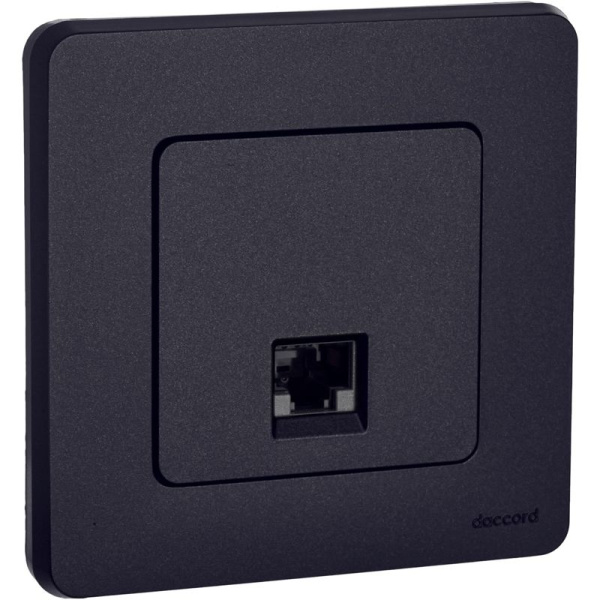 Розетка компьютерная Inspiria RJ45 кат.5E UTP антрацит IEK 673828