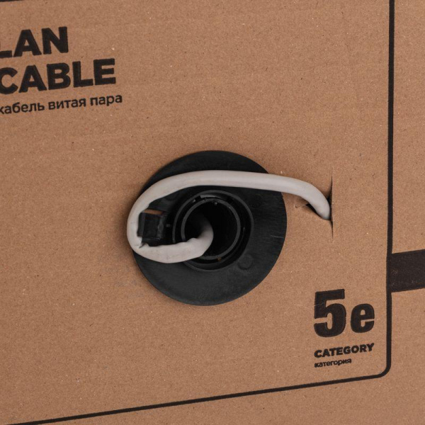 Кабель витая пара F/UTP кат.5e 4PR 24AWG solid PVC INDOOR сер. (уп.305м) LIGHT РФ Rexant 01-0152-R