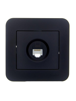 Розетка компьютерная 1-м СП ASTI IP20 RJ45 в сборе Cat 5e черн. бархат LEZARD 7081-4242-139