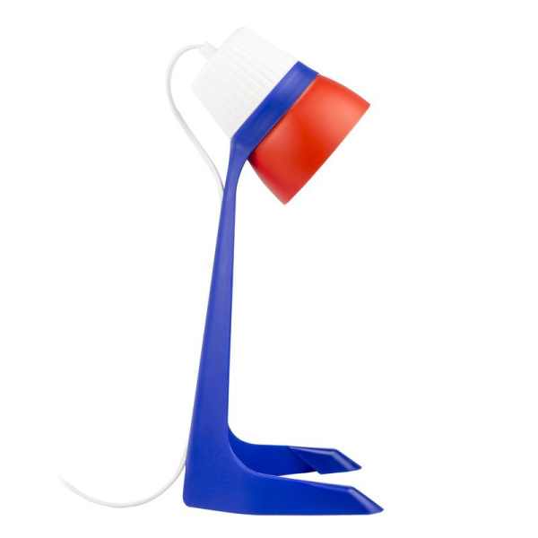 Светильник настольный ULO-K22 D/E14/A WHITE/BLUE/RED 40Вт цоколь E14 механический выключатель триколор Uniel UL-00010040