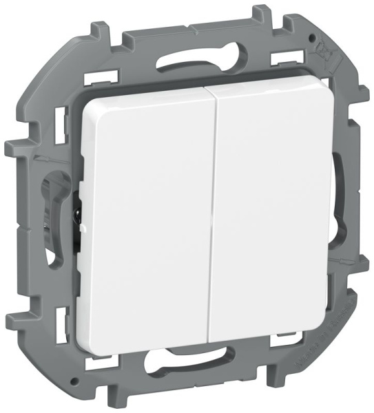 Выключатель 2-кл. 1п 1мод. IEKINSPIRIA 10А IP20 сх5 10АХ безвинтов. крепл. бел. IEK 6736201