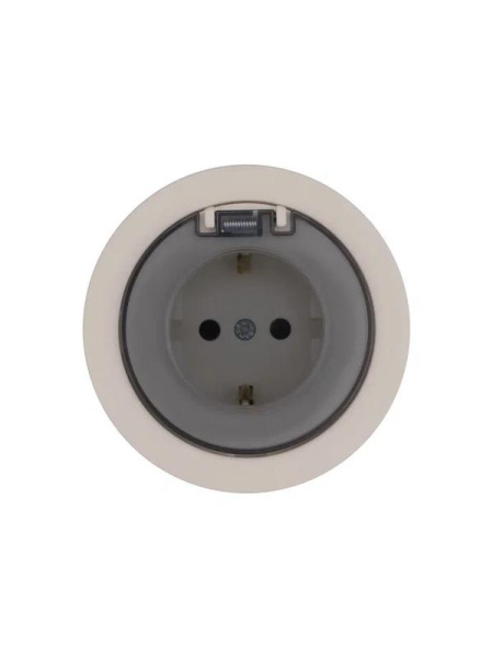 Розетка 1-м СП OSEN IP44 с заземл. с крышкой ПБТ механизм сл. кость LEZARD 743-9088-123BIPCH