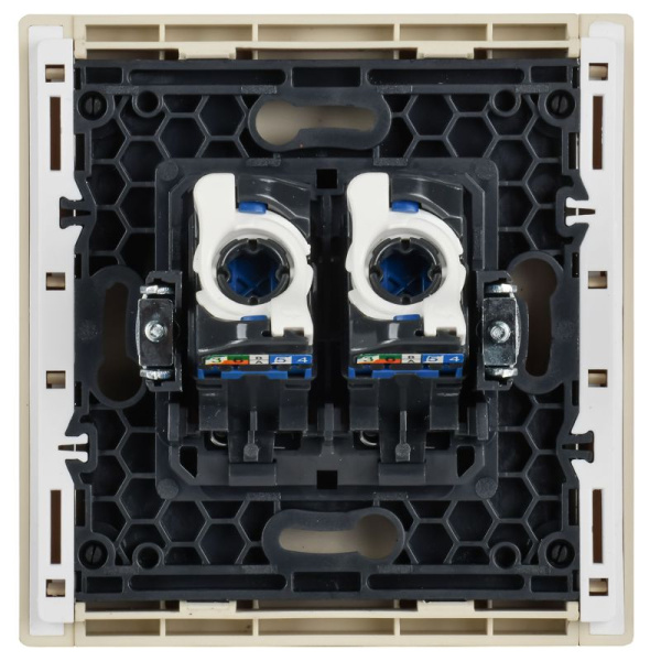 Розетка компьютерная 2-м RJ45 кат.6 FORTE&PIANO FP434 ваниль IEK FP-K20-2-K10