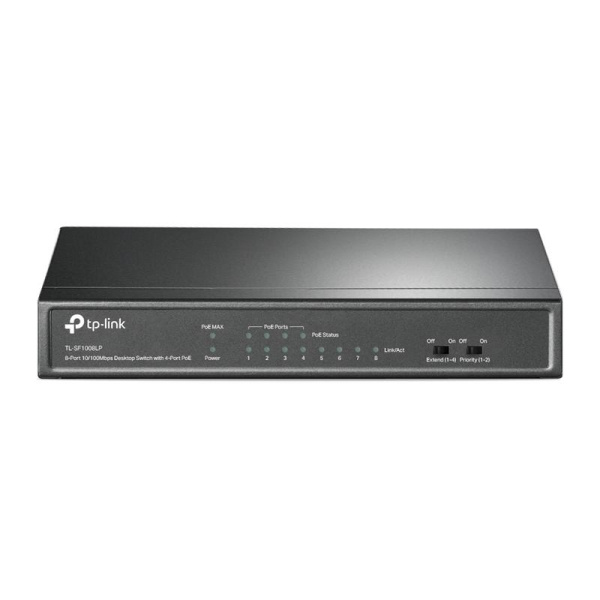 Коммутатор TL-SF1008LP 8-портовый 10/100Мбит/с неуправляемый с 4 портами PoE 41Вт метал. корпус настол. TP-Link 1792449