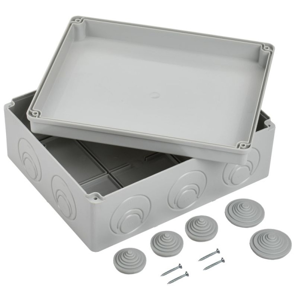 Коробка распаячная ОП 240х195х90 IP44 КМ41271 RAL7035 IEK UKO10-240-195-090-K41-44