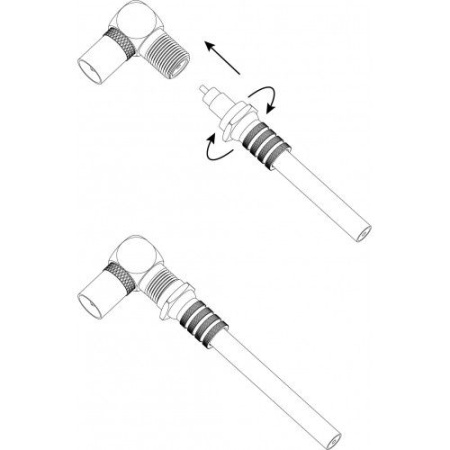 Переходник Simple RS-A04 гнездо F-штекер TV угловой ЭРА Б0048297