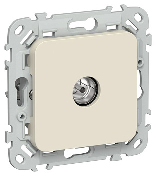 Розетка телевизионная оконечная СП FLITE РТВм-1-1-1-ФлСл тип M экранир. механизм сливочный IEK FI-A13-O-K86