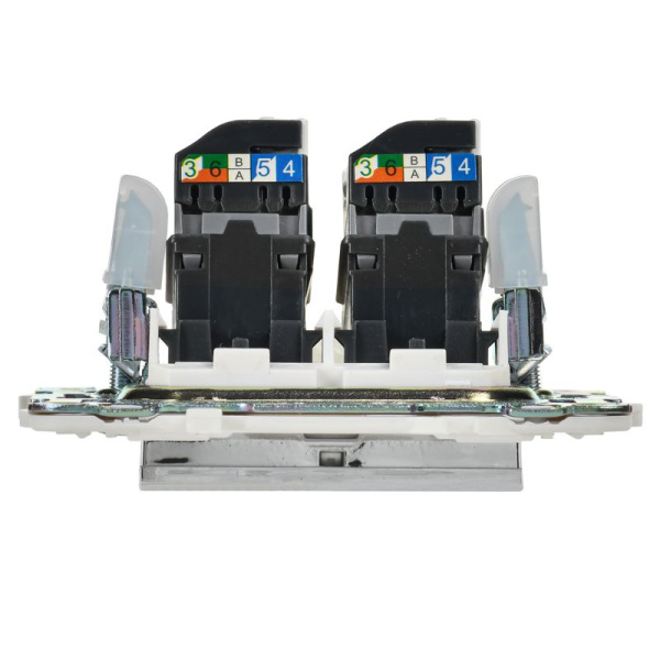 Розетка компьютерная двойн. RJ45 кат.5E SKANDY SK-K03N никель IEK SK-K20-1-K50