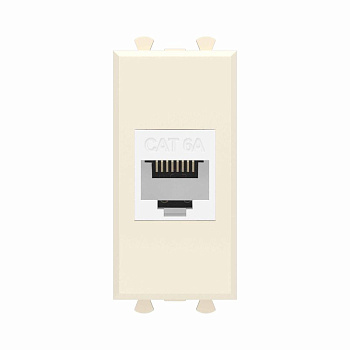 Розетка компьютерная 1мод. Avanti "Ванильная дымка" RJ45 кат.6A без шторок модульная механизм DKC 4405671