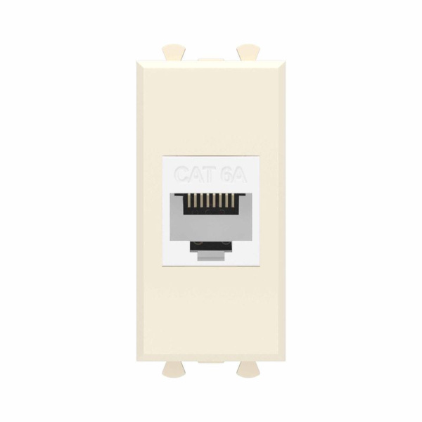 Розетка компьютерная 1мод. Avanti "Ванильная дымка" RJ45 кат.6A без шторок модульная механизм DKC 4405671