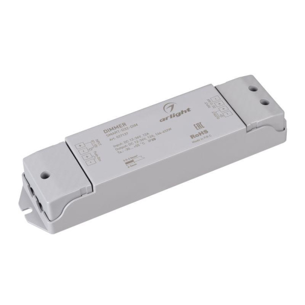 Диммер SMART-D32-DIM (12-36В 12А 0/1-10В) (IP20 пластик) Arlight 027137