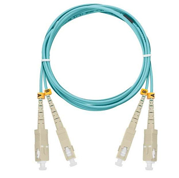 Патч-корд NMF-PC2M3C2-SCU-SCU-001 волоконно-оптический соед. многомод. 50/125мкм стандарта ОМ3 SC/UPC-SC/UPC двойн. LSZH нг(В)-HFLTx 2мм аква 1м NIKOMAX NMF-PC2M3C2-SCU-SCU-001