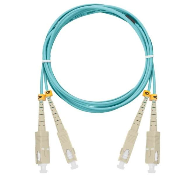 Патч-корд NMF-PC2M3C2-SCU-SCU-001 волоконно-оптический соед. многомод. 50/125мкм стандарта ОМ3 SC/UPC-SC/UPC двойн. LSZH нг(В)-HFLTx 2мм аква 1м NIKOMAX NMF-PC2M3C2-SCU-SCU-001
