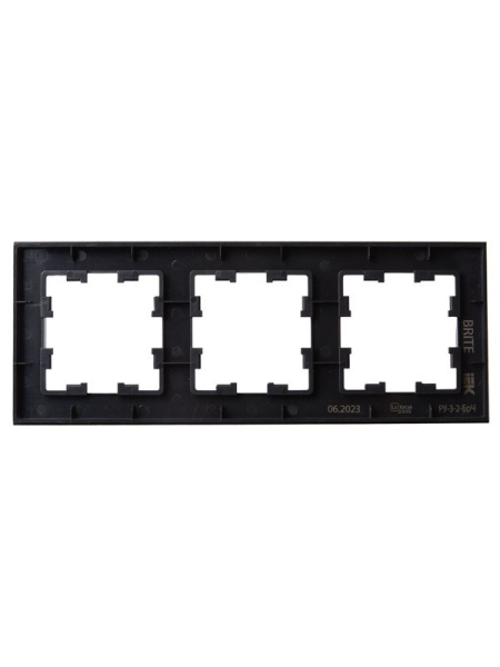 Рамка 3-м BRITE РУ-3-2-БрЧ стекло черн. IEK BR-M32-G-K02