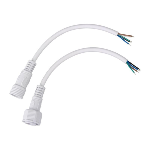 Кабель соединительный (5pin) герметичный (IP67) 5х0.5кв.мм 300В бел. Rexant 11-9450